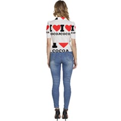 Puffed Short Sleeve Button Up Jacket 