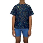 Colorful Abstract Pattern Creative Colorful Line Linear Background Kids  Short Sleeve Swimwear