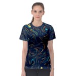 Colorful Abstract Pattern Creative Colorful Line Linear Background Women s Sport Mesh Tee