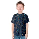 Colorful Abstract Pattern Creative Colorful Line Linear Background Kids  Cotton Tee