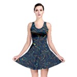 Colorful Abstract Pattern Creative Colorful Line Linear Background Reversible Skater Dress