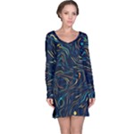 Colorful Abstract Pattern Creative Colorful Line Linear Background Long Sleeve Nightdress