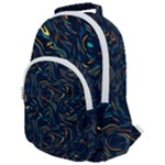 Colorful Abstract Pattern Creative Colorful Line Linear Background Rounded Multi Pocket Backpack