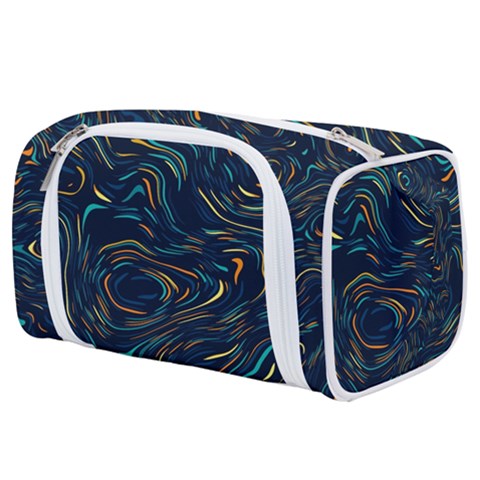 Colorful Abstract Pattern Creative Colorful Line Linear Background Toiletries Pouch from ArtsNow.com