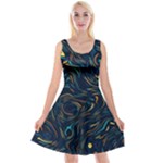 Colorful Abstract Pattern Creative Colorful Line Linear Background Reversible Velvet Sleeveless Dress