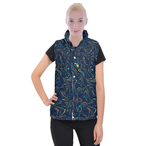 Colorful Abstract Pattern Creative Colorful Line Linear Background Women s Button Up Vest from ArtsNow.com