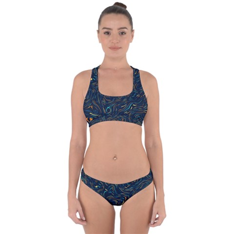 Colorful Abstract Pattern Creative Colorful Line Linear Background Cross Back Hipster Bikini Set from ArtsNow.com