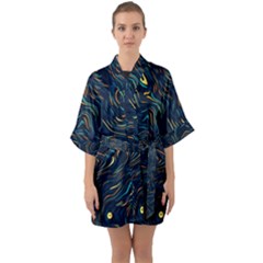 Half Sleeve Satin Kimono  