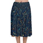 Colorful Abstract Pattern Creative Colorful Line Linear Background Velvet Flared Midi Skirt