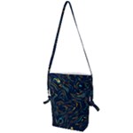 Colorful Abstract Pattern Creative Colorful Line Linear Background Folding Shoulder Bag