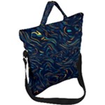 Colorful Abstract Pattern Creative Colorful Line Linear Background Fold Over Handle Tote Bag