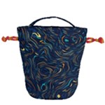 Colorful Abstract Pattern Creative Colorful Line Linear Background Drawstring Bucket Bag