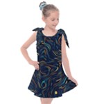 Colorful Abstract Pattern Creative Colorful Line Linear Background Kids  Tie Up Tunic Dress