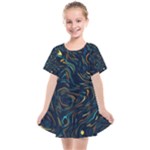 Colorful Abstract Pattern Creative Colorful Line Linear Background Kids  Smock Dress