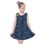 Colorful Abstract Pattern Creative Colorful Line Linear Background Kids  Summer Dress