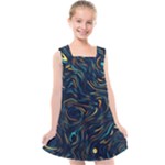 Colorful Abstract Pattern Creative Colorful Line Linear Background Kids  Cross Back Dress