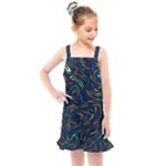 Colorful Abstract Pattern Creative Colorful Line Linear Background Kids  Overall Dress