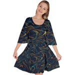 Colorful Abstract Pattern Creative Colorful Line Linear Background Velour Kimono Dress