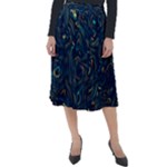 Colorful Abstract Pattern Creative Colorful Line Linear Background Classic Velour Midi Skirt 