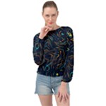 Colorful Abstract Pattern Creative Colorful Line Linear Background Banded Bottom Chiffon Top