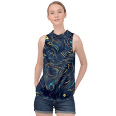 High Neck Satin Top 