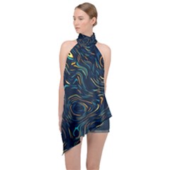 Halter Asymmetric Satin Top 