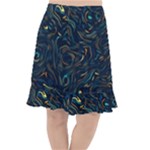 Colorful Abstract Pattern Creative Colorful Line Linear Background Fishtail Chiffon Skirt