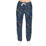 Colorful Abstract Pattern Creative Colorful Line Linear Background Women Velvet Drawstring Pants