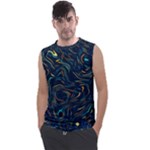 Colorful Abstract Pattern Creative Colorful Line Linear Background Men s Regular Tank Top