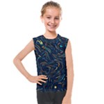 Colorful Abstract Pattern Creative Colorful Line Linear Background Kids  Mesh Tank Top