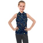 Colorful Abstract Pattern Creative Colorful Line Linear Background Kids  Sleeveless Polo Tee