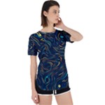 Colorful Abstract Pattern Creative Colorful Line Linear Background Perpetual Short Sleeve T-Shirt