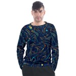 Colorful Abstract Pattern Creative Colorful Line Linear Background Men s Long Sleeve Raglan Tee