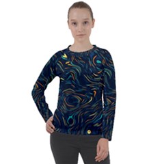 Colorful Abstract Pattern Creative Colorful Line Linear Background Women s Long Sleeve Raglan Tee from ArtsNow.com