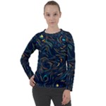 Colorful Abstract Pattern Creative Colorful Line Linear Background Women s Long Sleeve Raglan Tee