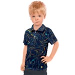 Colorful Abstract Pattern Creative Colorful Line Linear Background Kids  Polo Tee