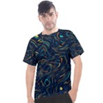 Colorful Abstract Pattern Creative Colorful Line Linear Background Men s Sport Top