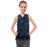 Colorful Abstract Pattern Creative Colorful Line Linear Background Kids  Sleeveless Hoodie