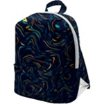 Colorful Abstract Pattern Creative Colorful Line Linear Background Zip Up Backpack