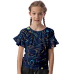 Colorful Abstract Pattern Creative Colorful Line Linear Background Kids  Cut Out Flutter Sleeves