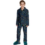 Colorful Abstract Pattern Creative Colorful Line Linear Background Kids  Long Sleeve Velvet Pajamas Set