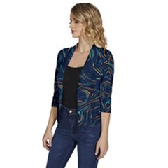 Women s Draped Front 3/4 Sleeve Shawl Collar Jacket 