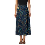 Colorful Abstract Pattern Creative Colorful Line Linear Background Classic Midi Chiffon Skirt