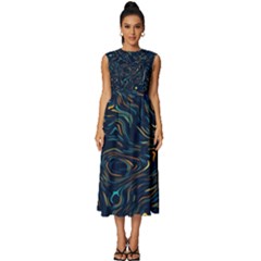 Sleeveless Round Neck Midi Dress 