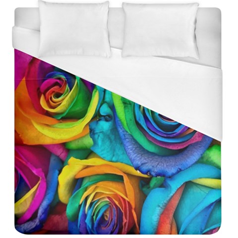 Colorful Roses Bouquet Rainbow Duvet Cover (King Size) from ArtsNow.com