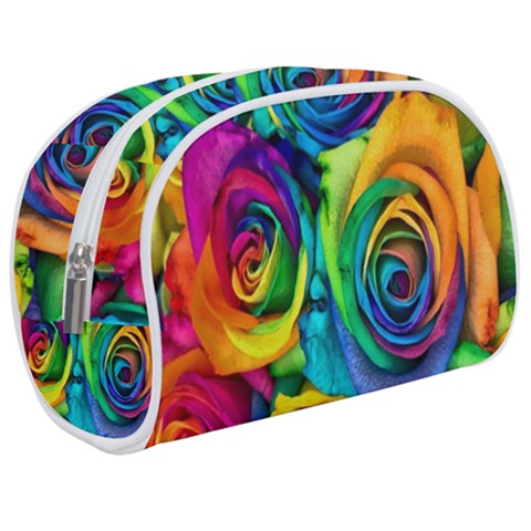 Colorful Roses Bouquet Rainbow Make Up Case (Medium) from ArtsNow.com