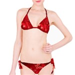 Four Red Butterflies With Flower Illustration Butterfly Flowers Classic Bikini Set