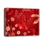 Four Red Butterflies With Flower Illustration Butterfly Flowers Deluxe Canvas 14  x 11  (Stretched)