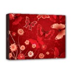 Four Red Butterflies With Flower Illustration Butterfly Flowers Deluxe Canvas 16  x 12  (Stretched) 