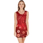 Four Red Butterflies With Flower Illustration Butterfly Flowers Bodycon Dress